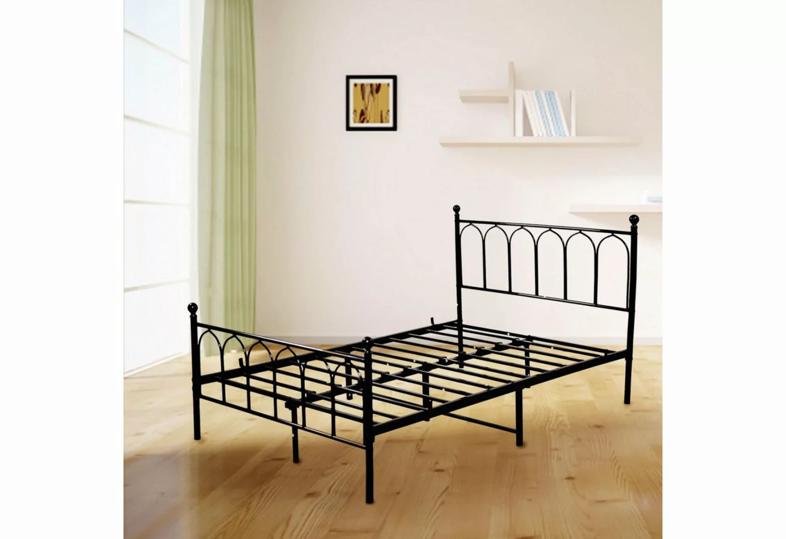 HAUSS SPLOE Metallbett 90 x 200cm mit Lattenrost für Schlafzimmer ohne Mart günstig online kaufen