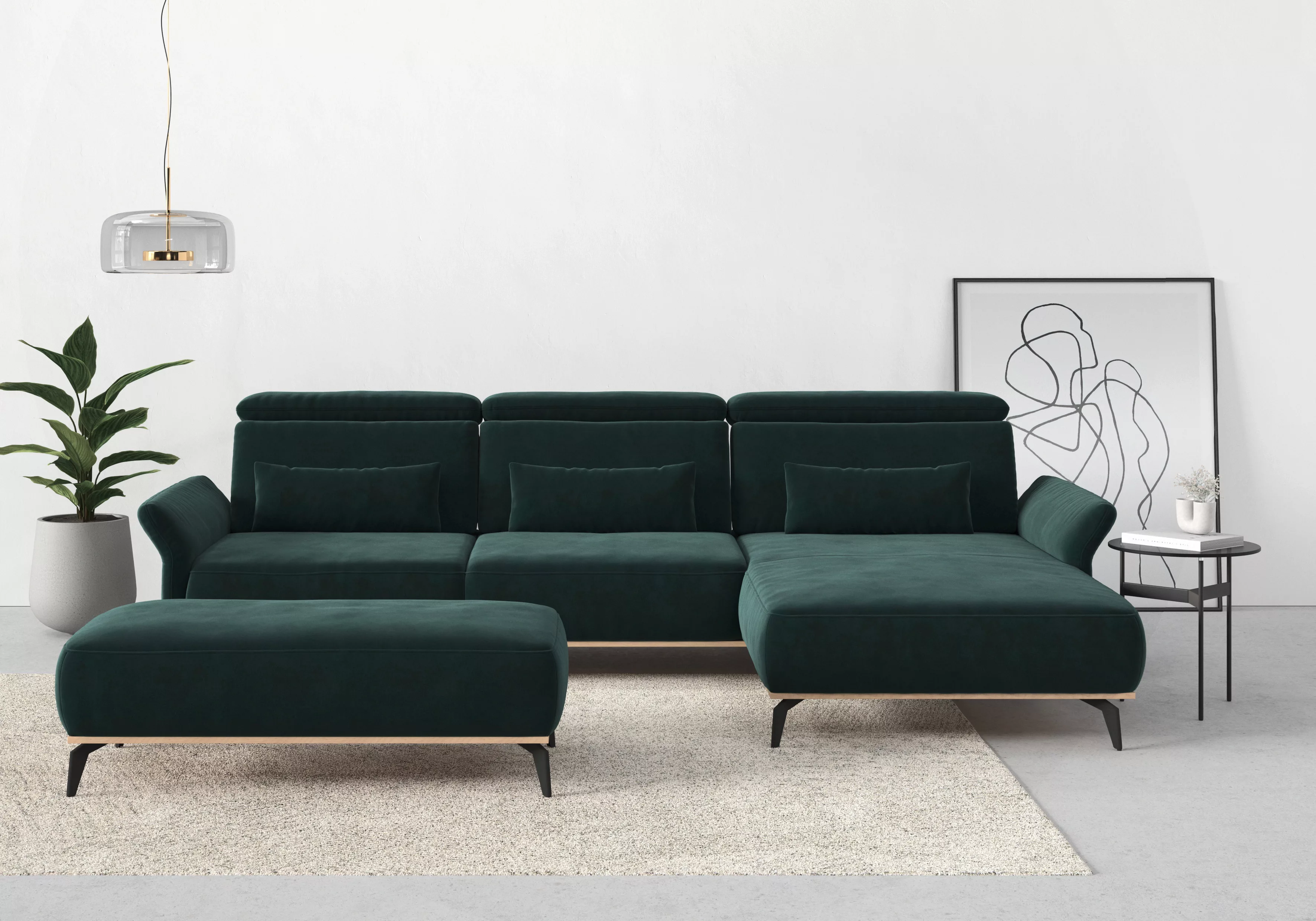 Places of Style Ecksofa "Fjord L-Form", massiv, wahlweise mit Armlehnfunkti günstig online kaufen