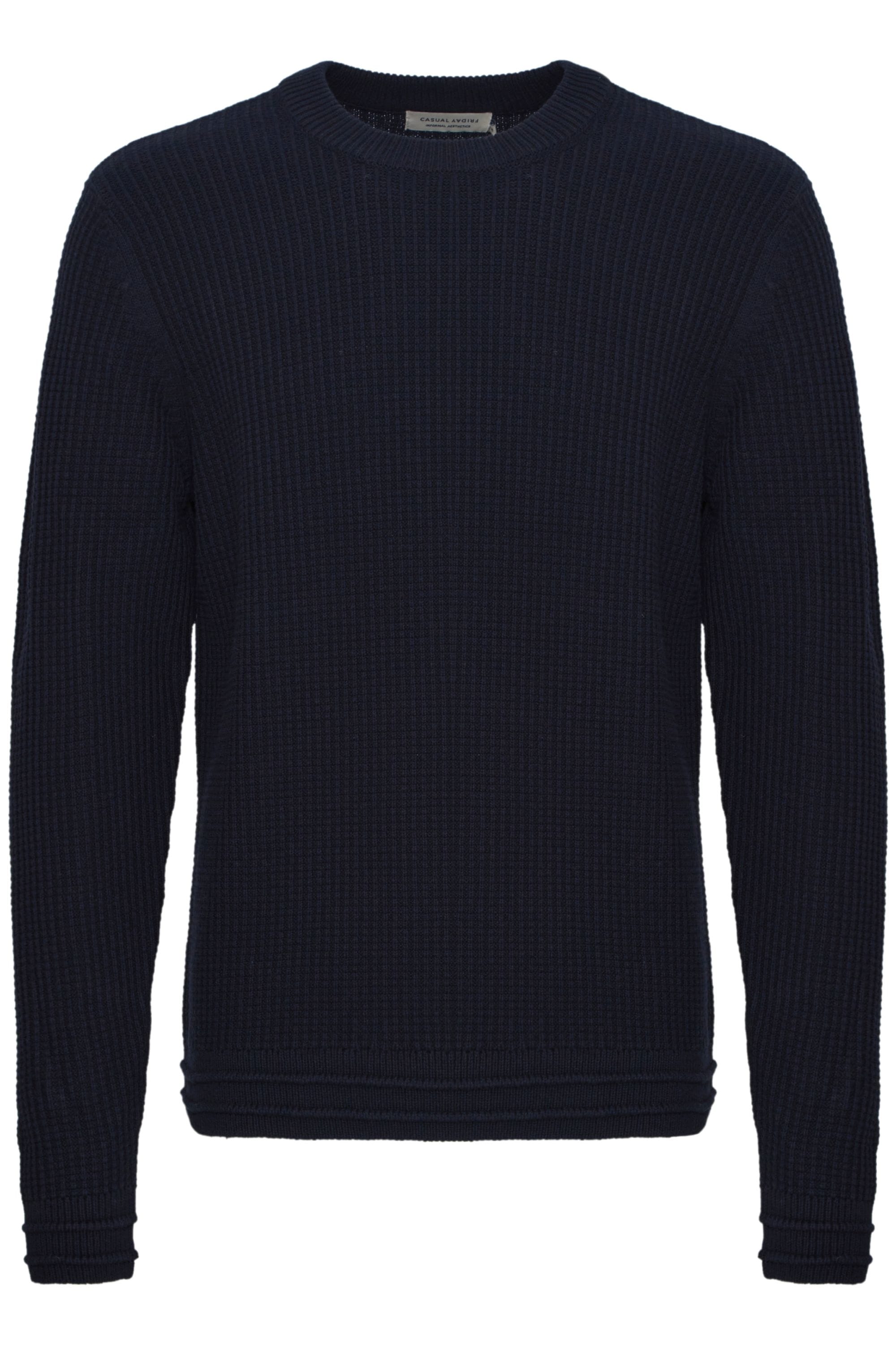 Casual Friday Strickpullover CFKARL crew neck structured knit casual Rundha günstig online kaufen