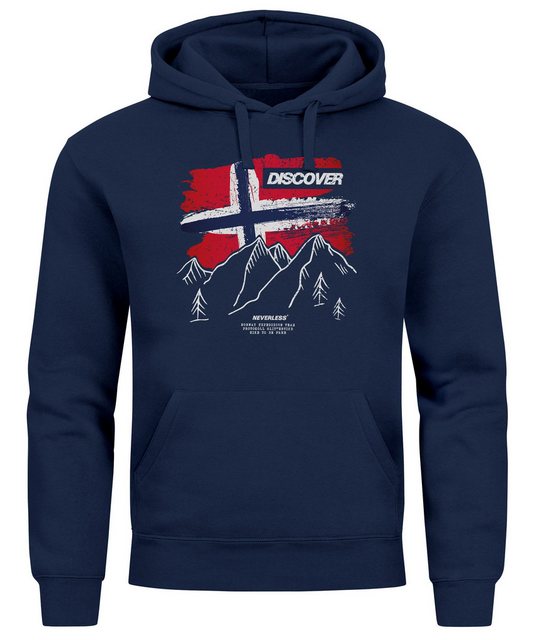 Neverless Hoodie Hoodie Herren Frontprint Norwegen Flagge Berge Discover Au günstig online kaufen