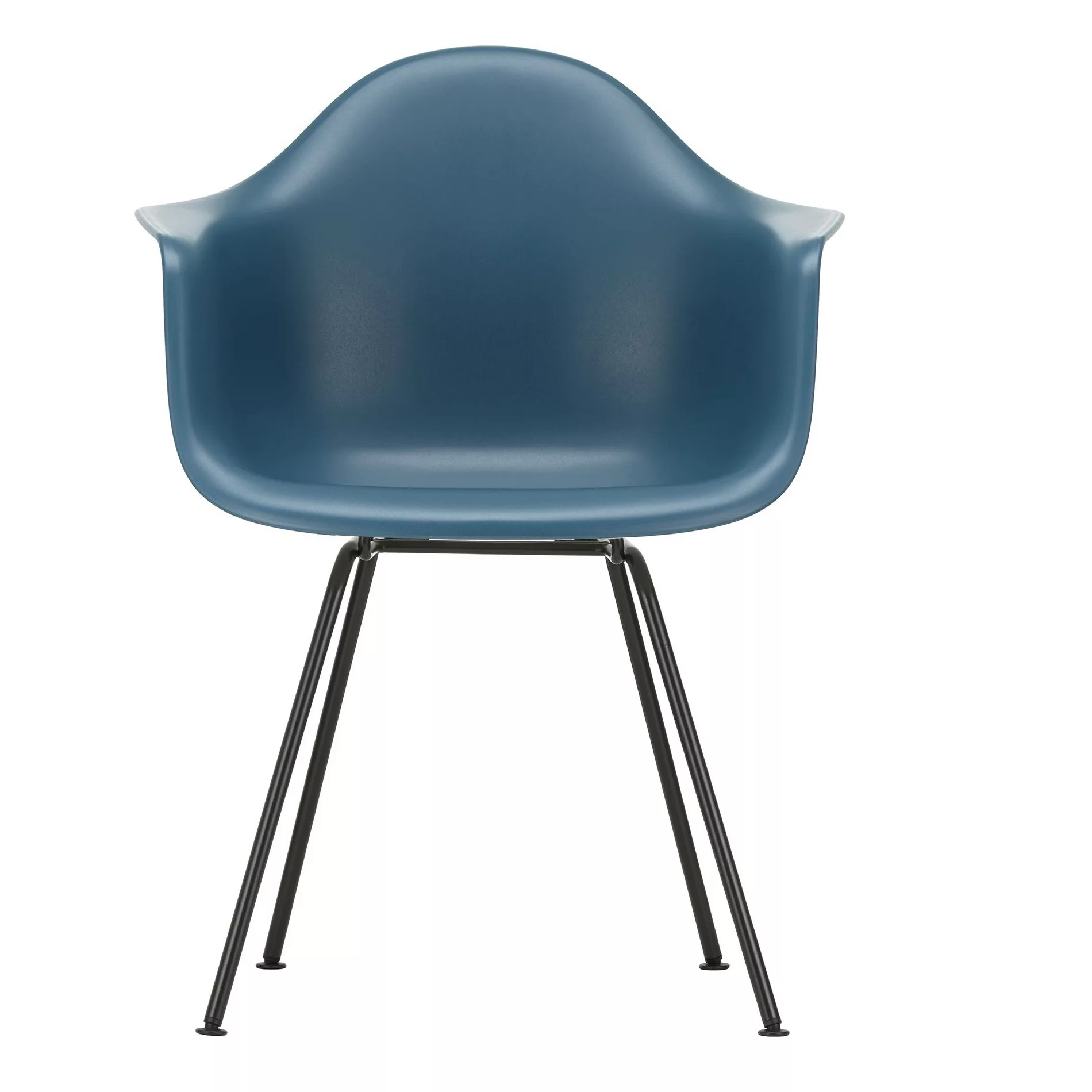 Vitra - Eames Plastic Chair DAX Gestell schwarz - meerblau/Sitzschale Polyp günstig online kaufen