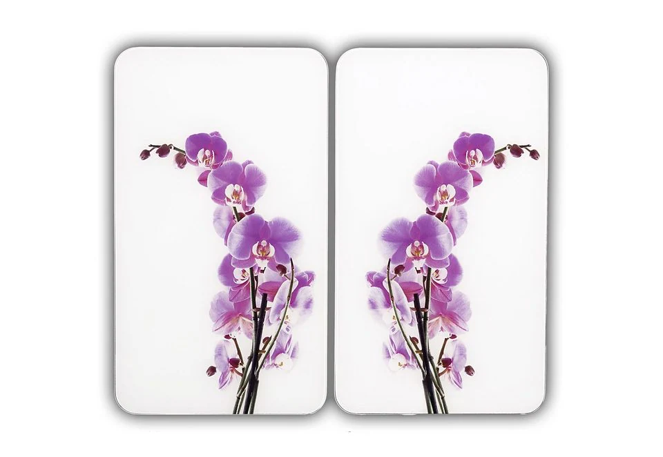 WENKO Herd-Abdeckplatte "Orchideenblüte", (Set, 2 tlg.), kratzfest günstig online kaufen