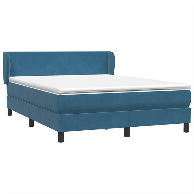 vidaXL Bett Boxspringbett mit Matratze Dunkelblau 140x210 cm Samt günstig online kaufen