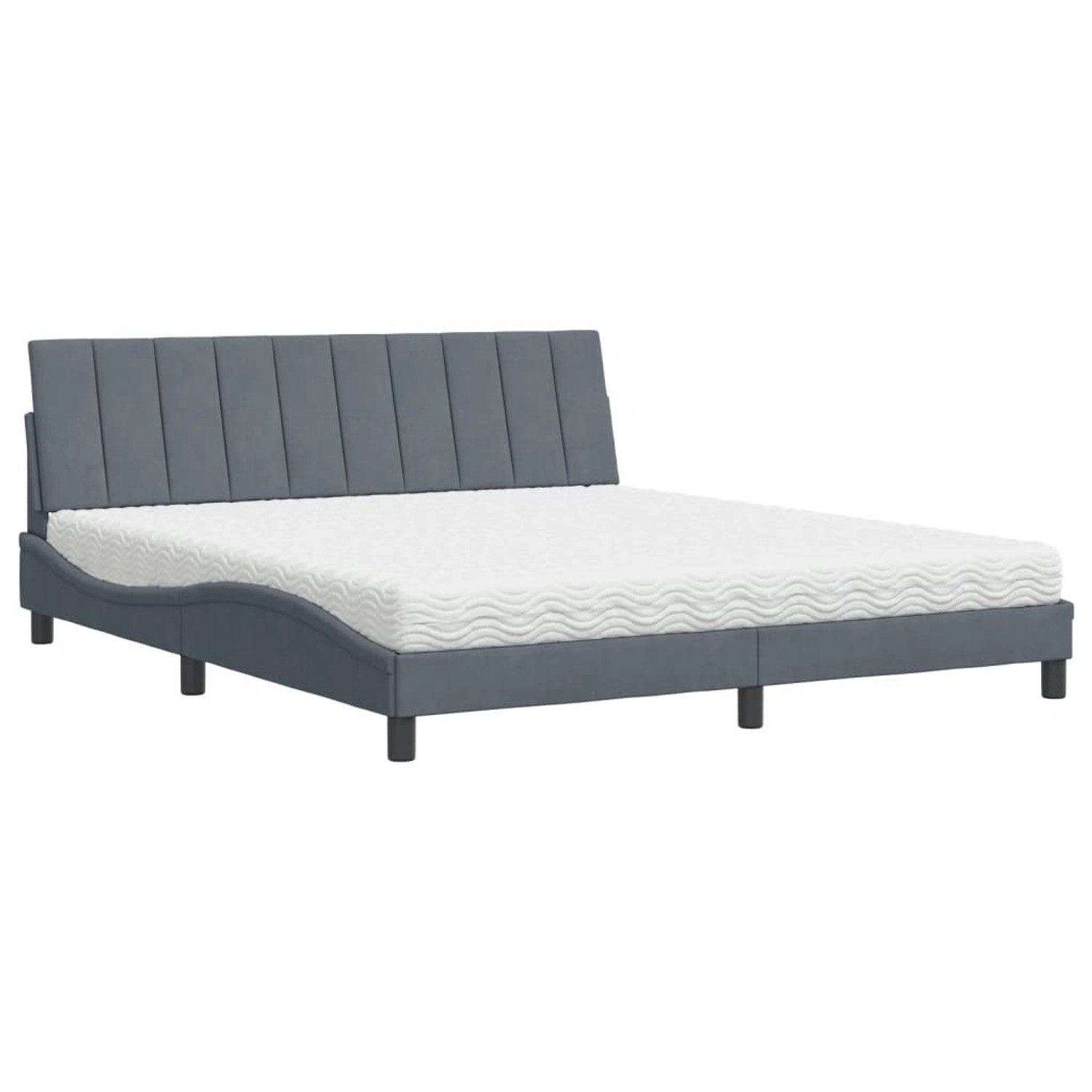 vidaXL Bett mit Matratze Dunkelgrau 180x200 cm Samt Modell 12007244 günstig online kaufen