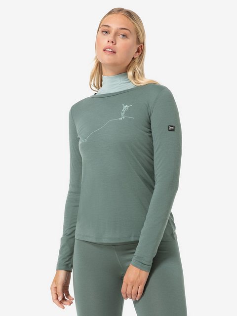 SUPER.NATURAL Sweatshirt für Damen, Merino BERGGLÜCK front Berg Motiv günstig online kaufen