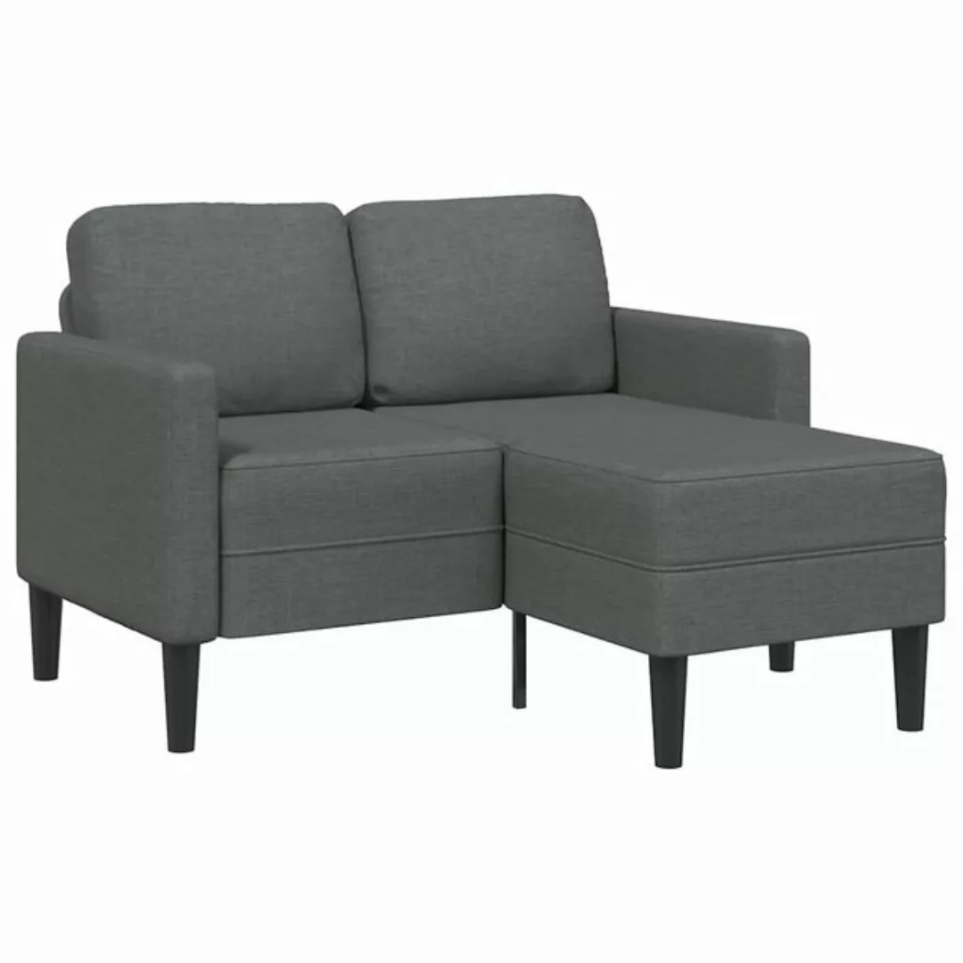 vidaXL Sofa 2-Sitzer-Sofa mit Chaiselongue L-Form Dunkelgrau 125 cm Stoff günstig online kaufen