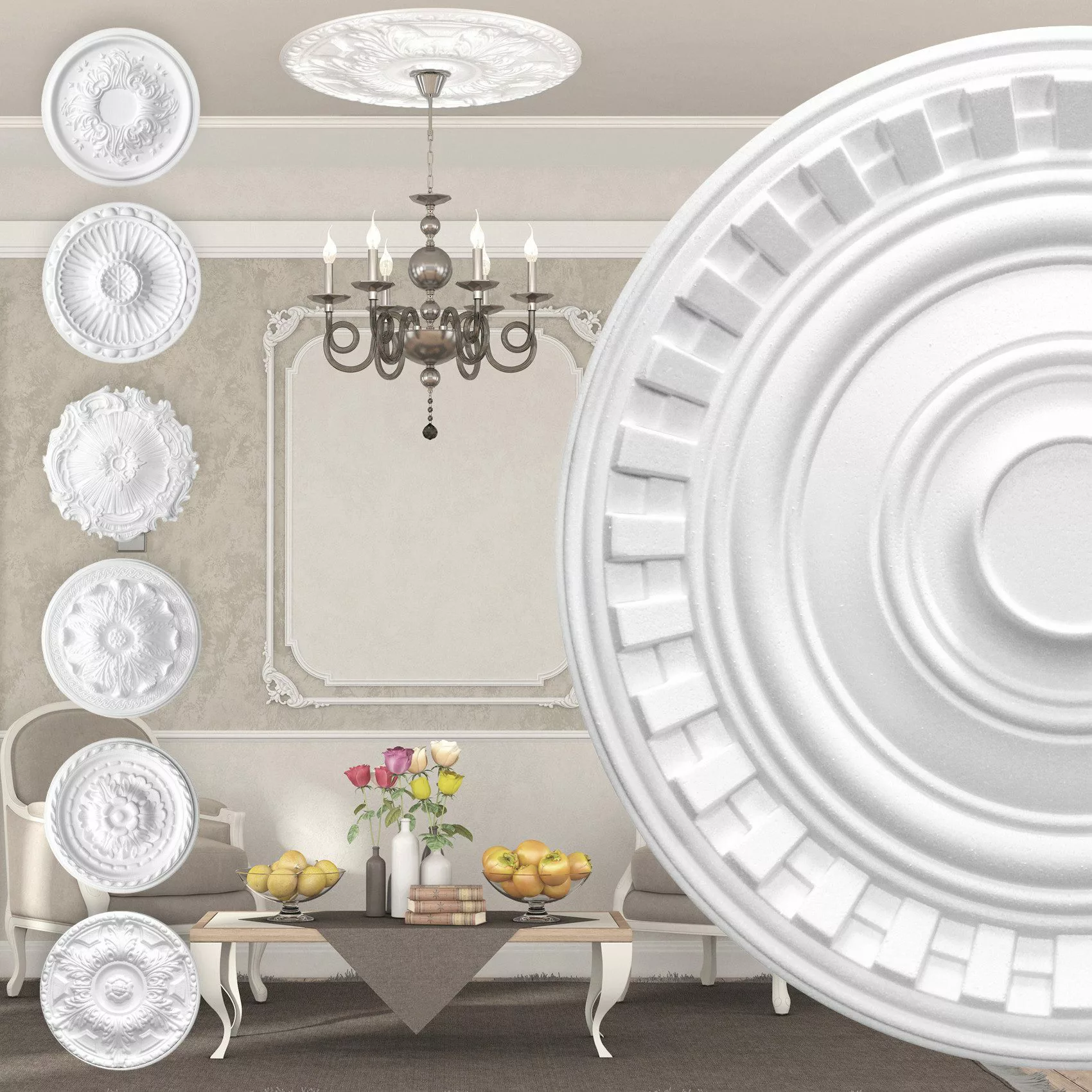 marbet design Wanddekoobjekt R-27 (Stuckrosette aus günstig online kaufen