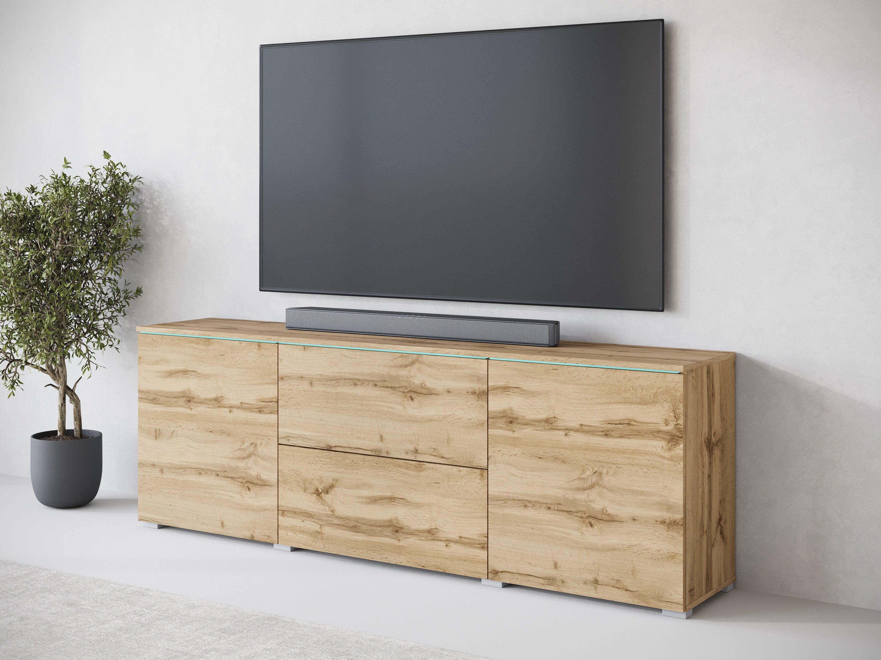 INOSIGN Lowboard, Lowboard Vera, 2 Türen/2 Schubladen, TV-Schrank mit viel günstig online kaufen