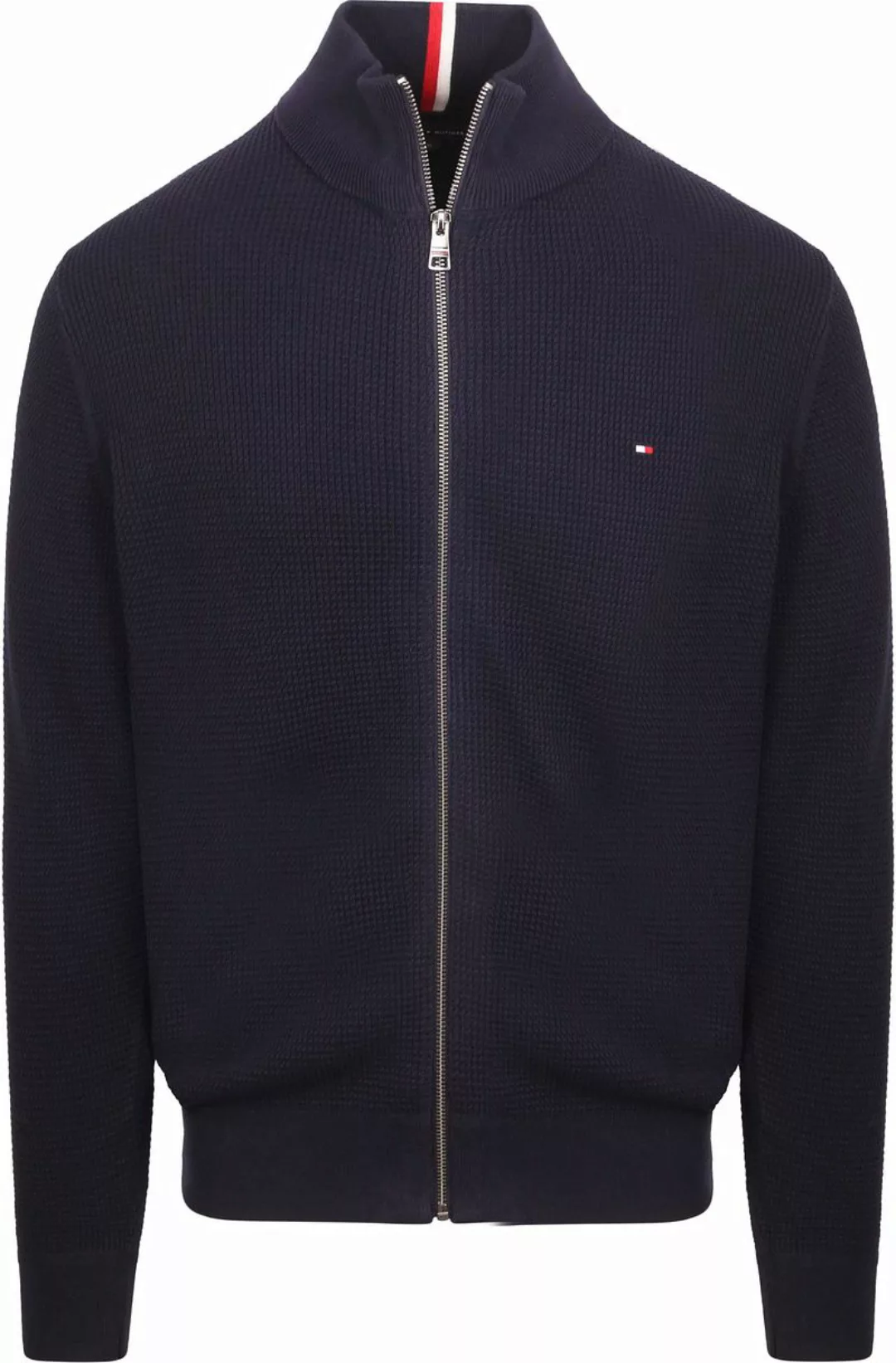 Tommy Hilfiger Strickjacke Struktur Navy  - Größe M günstig online kaufen