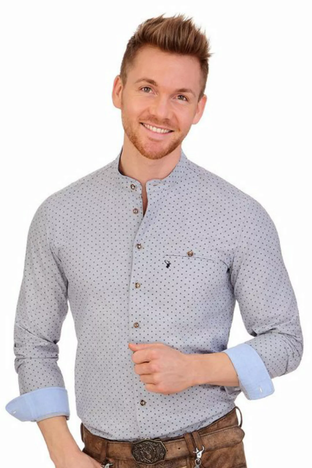 Spieth & Wensky Trachtenhemd Trachtenhemd - NEMO - weiß, blau, grau günstig online kaufen