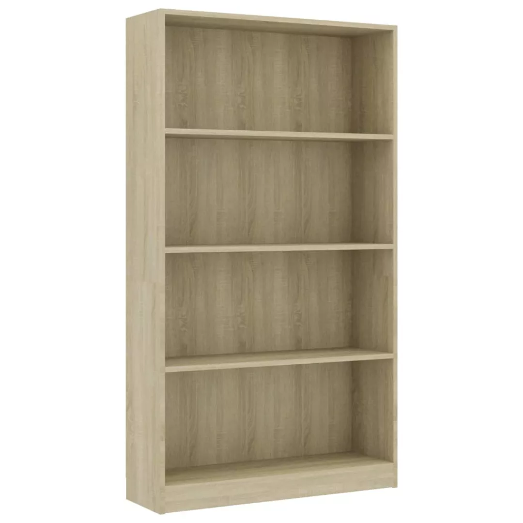 Bücherregal 4 Fächer Sonoma-eiche 80 X 24 X 142 Cm Spanplatte günstig online kaufen