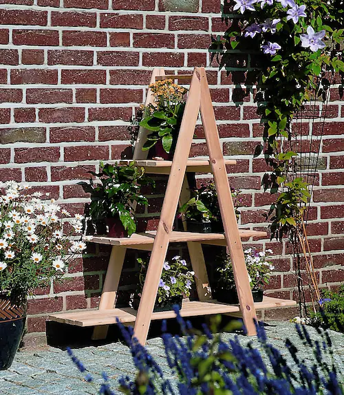 Promadino Dekoleiter groß Natur Kiefernholz unbehandelt (LxBxH) 101x31x112 günstig online kaufen