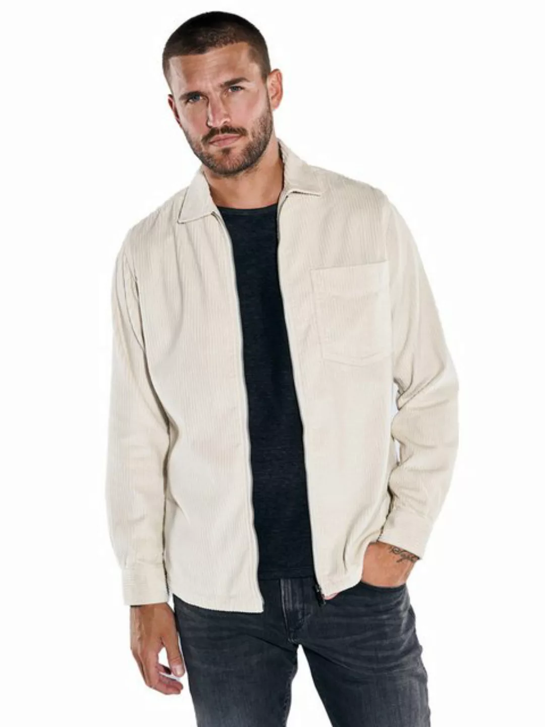 emilio adani Langarmhemd Overshirt mit Zipper günstig online kaufen