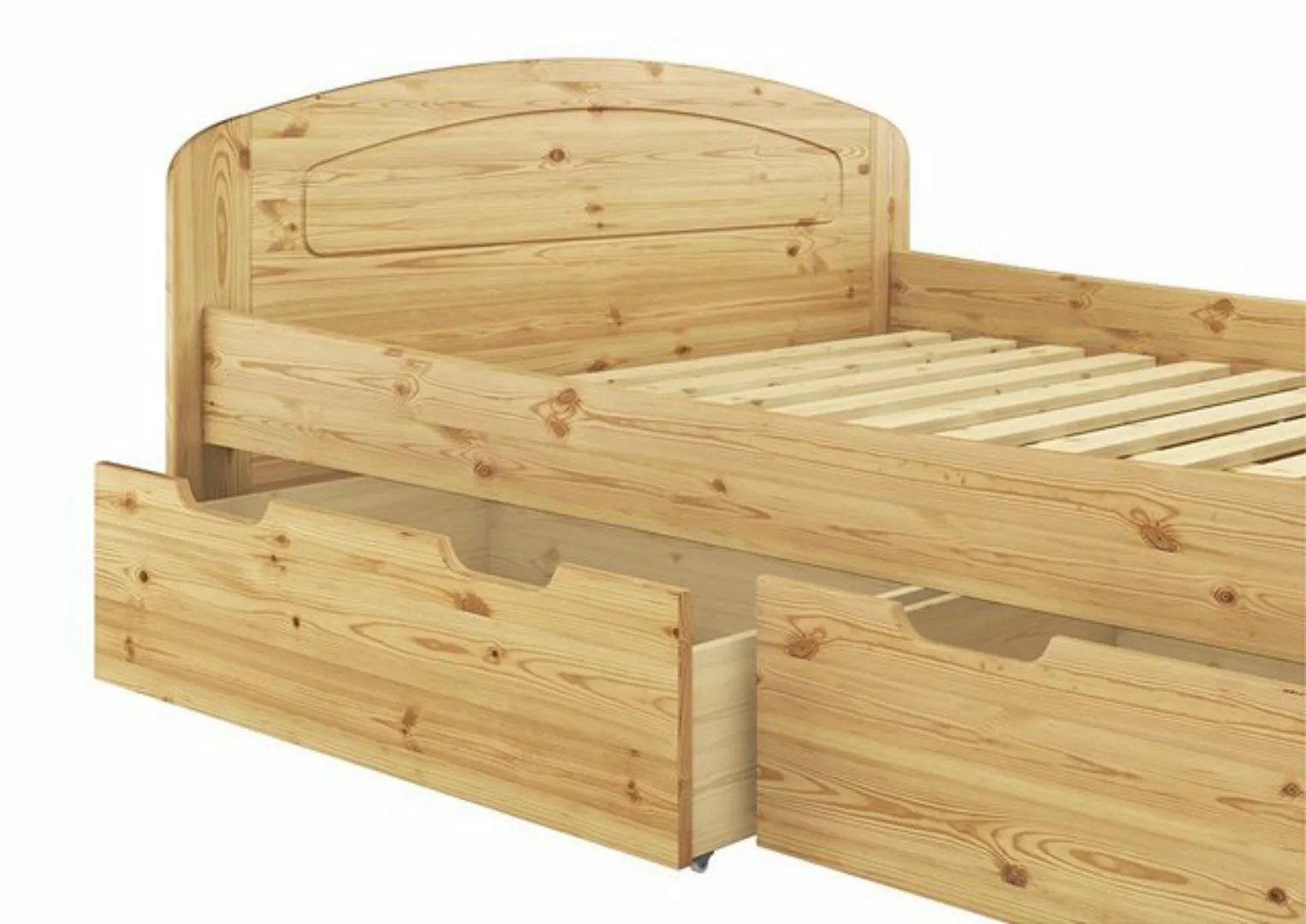 ERST-HOLZ Bett Funktionsbett Massivholz Doppelbett überlang Kiefer 140x220, günstig online kaufen