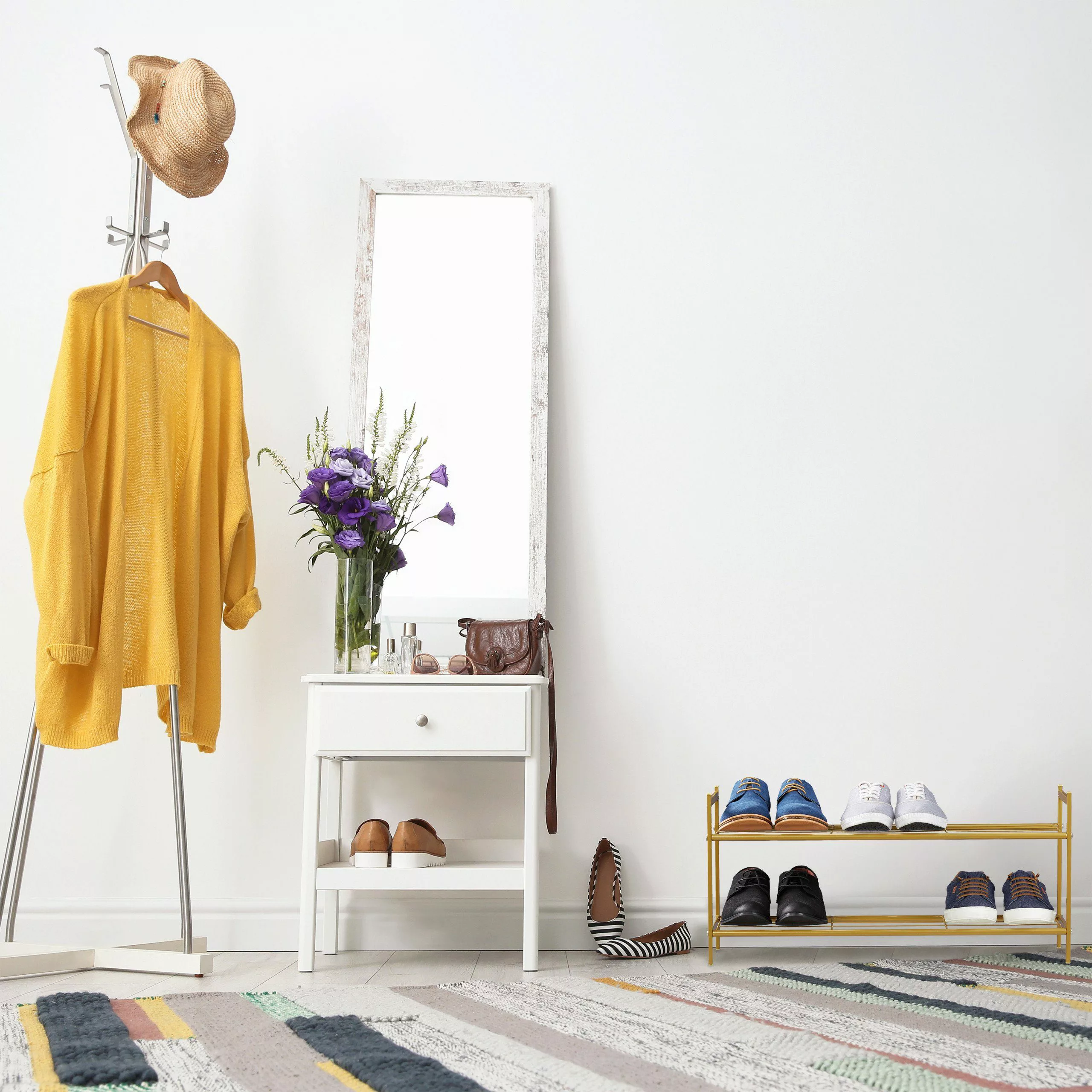 relaxdays Schuhregal mit 2 Ebene, Gold günstig online kaufen
