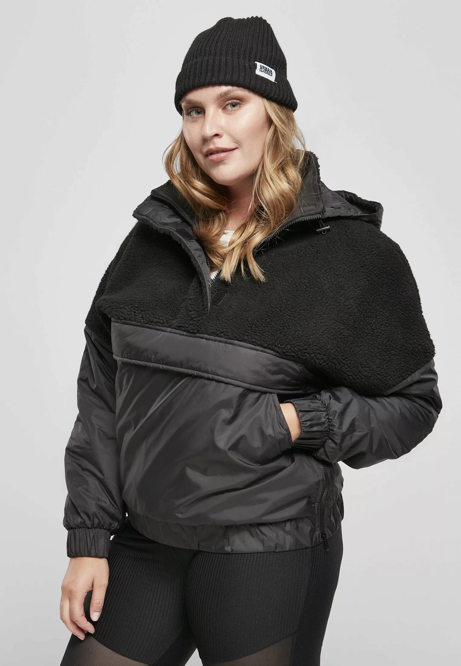 URBAN CLASSICS Winterjacke "Urban Classics Damen Ladies Sherpa Mix Pull Ove günstig online kaufen