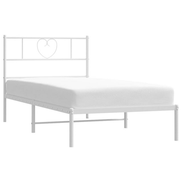 vidaXL Bettgestell Bettrahmen mit Kopfteil Metall Weiß 80x200 cm Bett Bettg günstig online kaufen