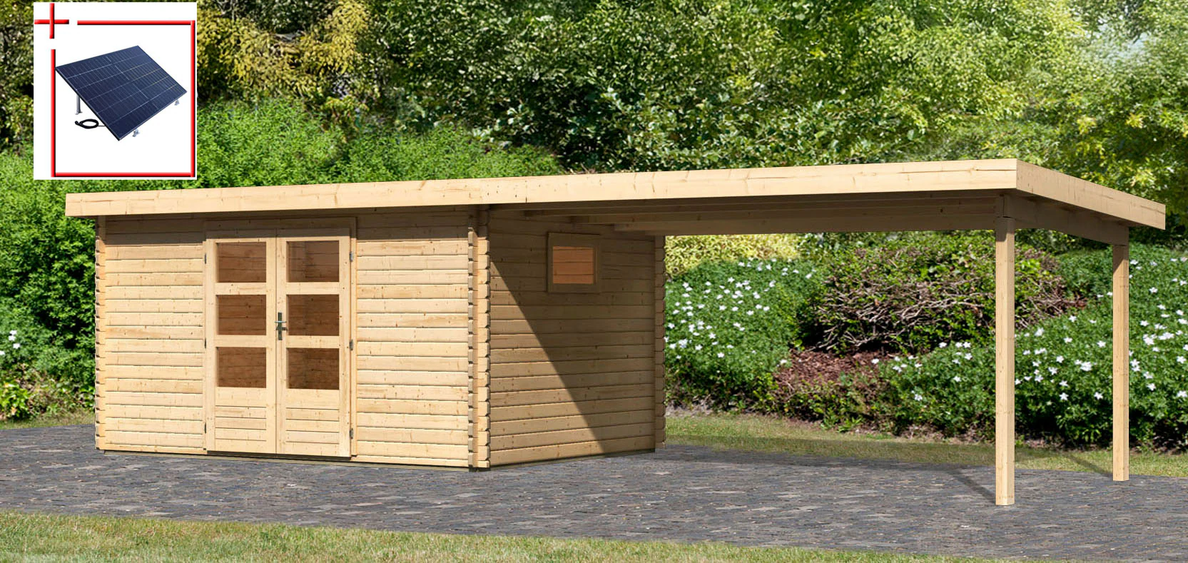 WOODFeeling Gartenhaus "Trittau 5", mit Anbaudach günstig online kaufen