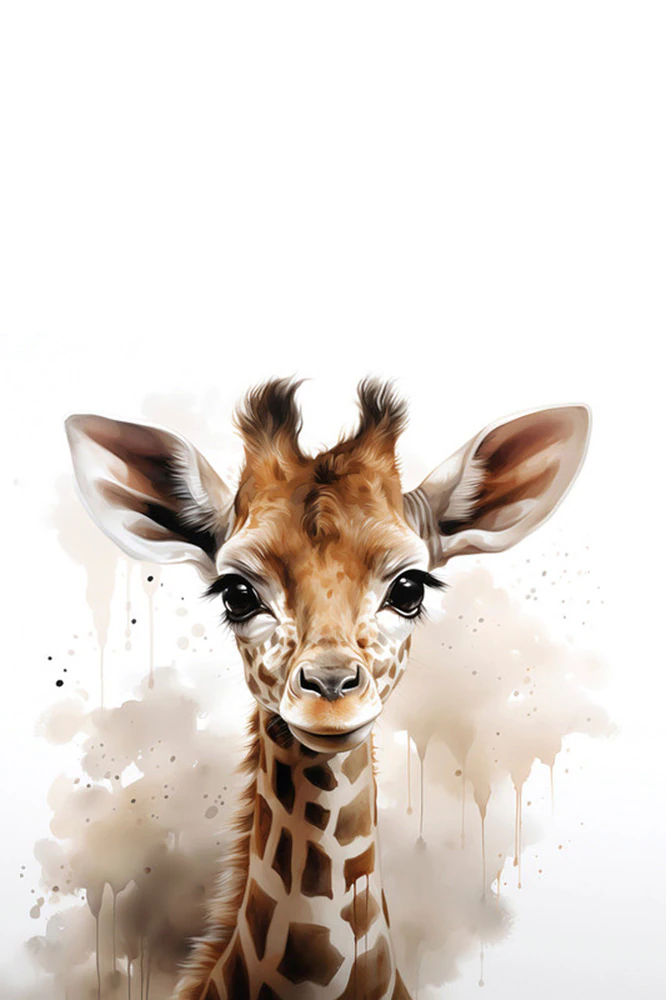 A.S. Création Leinwandbild "Baby Giraffe - Wandbild Weiß Braun Beige Keilra günstig online kaufen