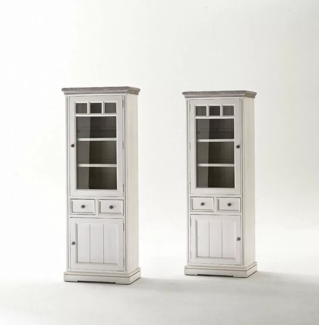 MCA furniture Vitrine in Kiefer wei/ withe sanded, Recycle - 73x200x45cm (B günstig online kaufen