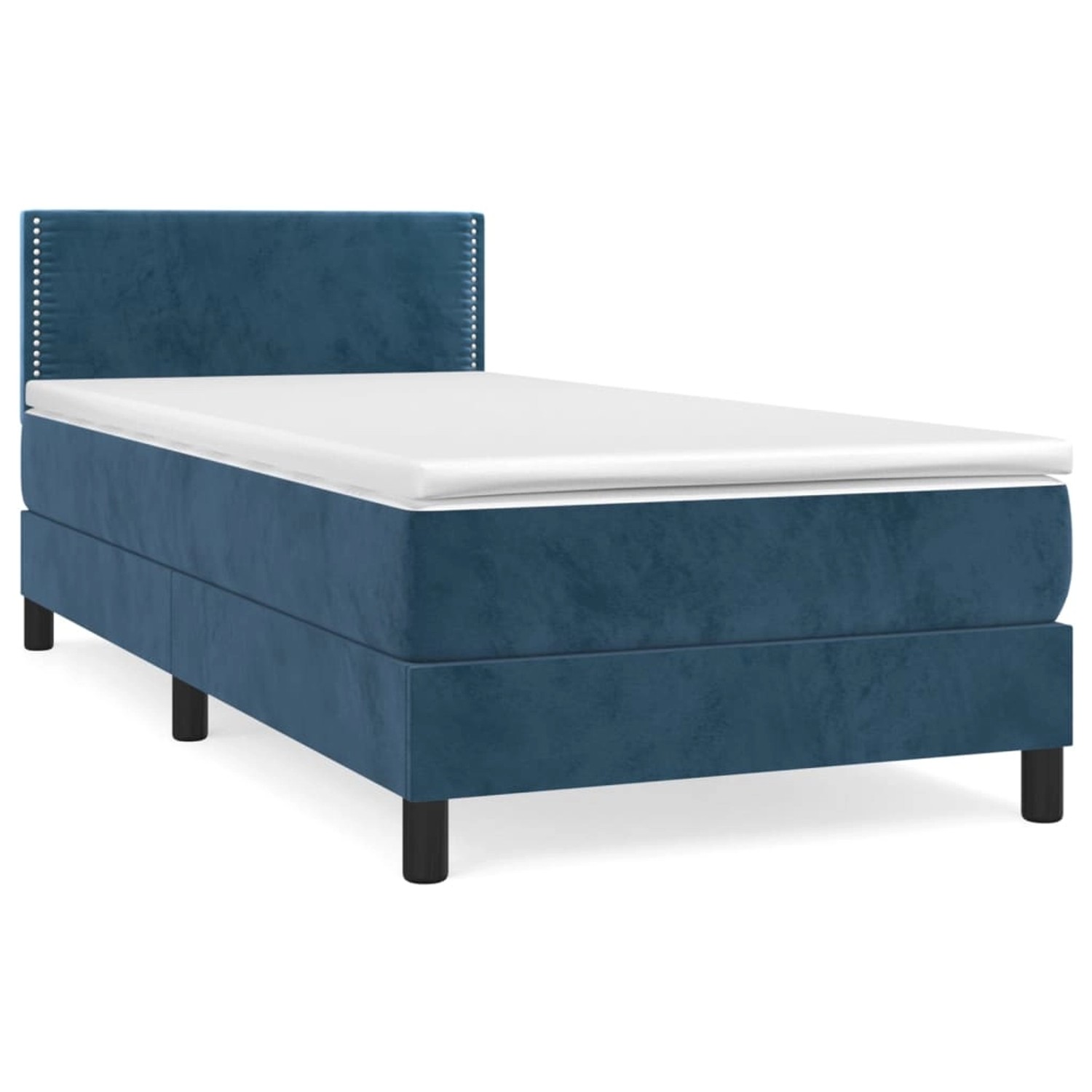 Vidaxl Boxspringbett Mit Matratze Dunkelblau 80x200 Cm Samt günstig online kaufen