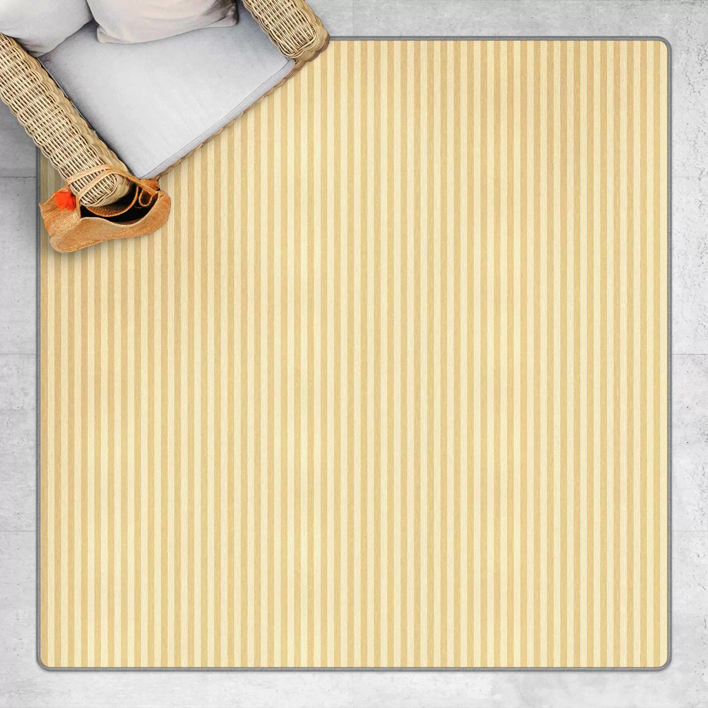 Teppich No.YK46 Streifen Gelb Beige günstig online kaufen