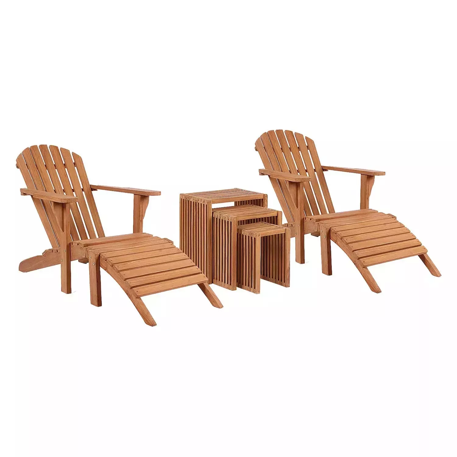 Liegesessel Adirondack Montreal und Beistelltisch 3-er Set Teak-KOMPLETTSET günstig online kaufen