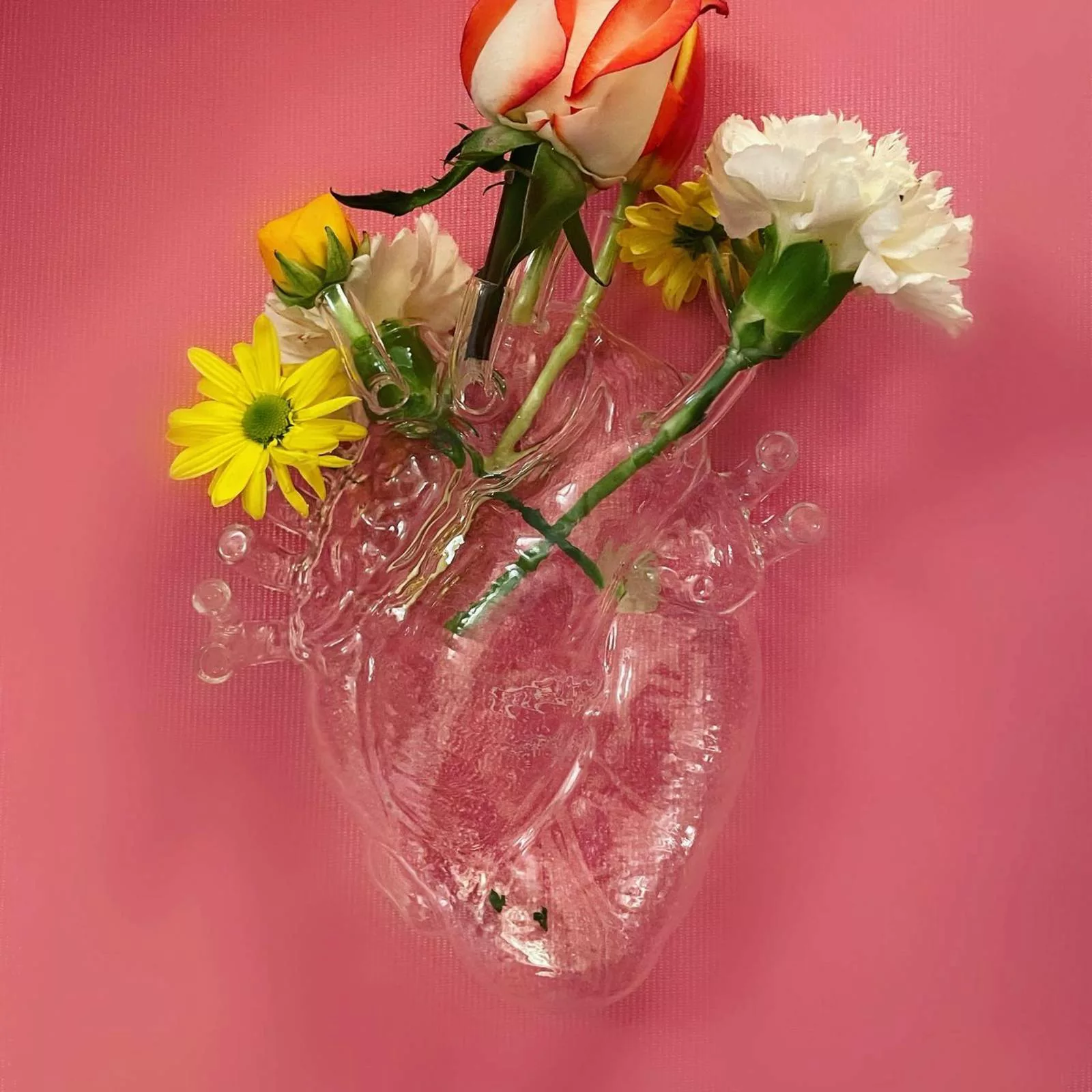 SELETTI Vase Love in Bloom, klar, Höhe 24 cm, Herzform, Glas günstig online kaufen