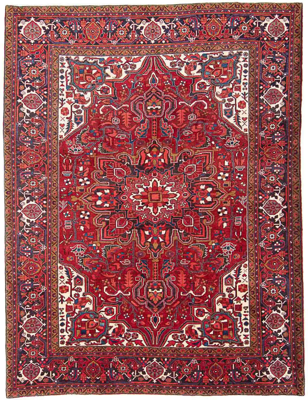 morgenland Wollteppich »Heriz Medaillon 330 x 260 cm«, rechteckig, 10 mm Hö günstig online kaufen