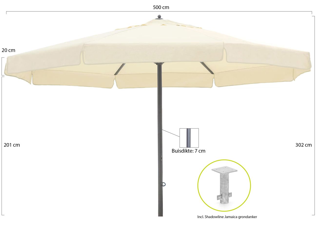 Shadowline Java Sonnenschirm ø 500 cm günstig online kaufen