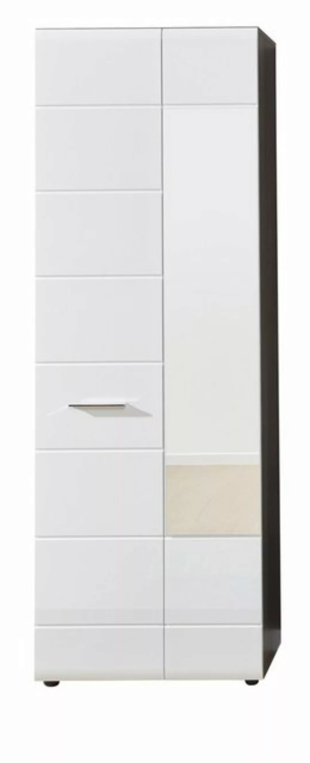 Furn.Design Garderobenschrank Line (Flurschrank in weiß Hochglanz und Rauch günstig online kaufen