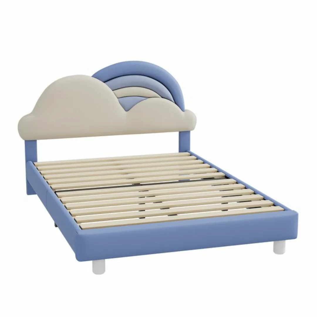 REDOM Kinderbett Kinderbett mit kuscheligem Regenbogenwolken-Kopfteil, Holz günstig online kaufen