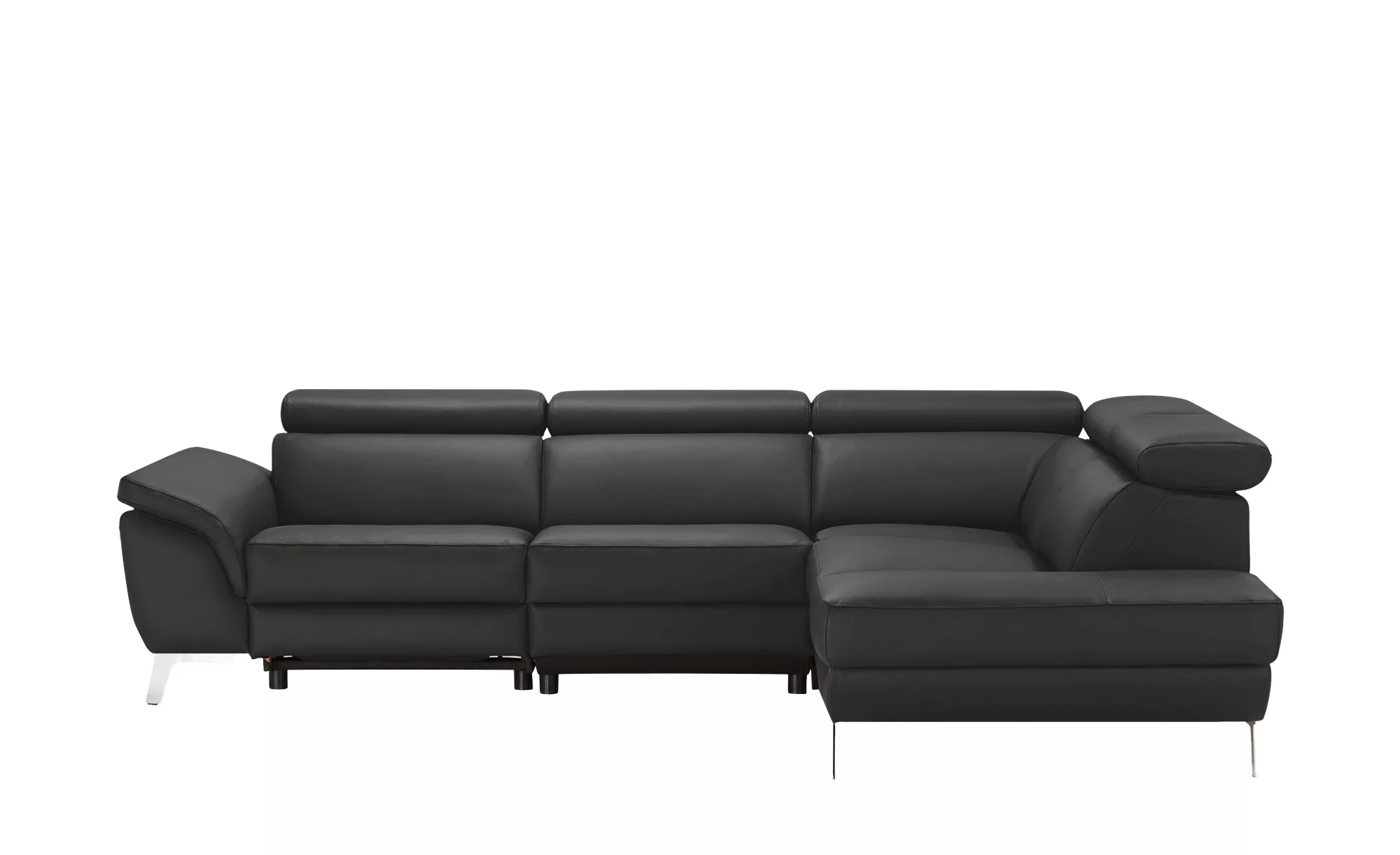 uno Leder Ecksofa  Dallas - schwarz - 74 cm - Polstermöbel > Sofas > Ecksof günstig online kaufen