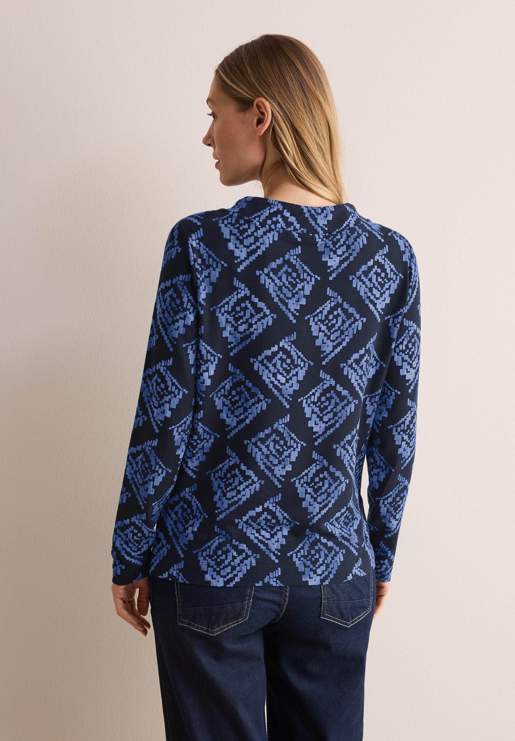 Cecil Rollkragenpullover, mit All-Over Print und Stehkragen mit Kordelzug günstig online kaufen