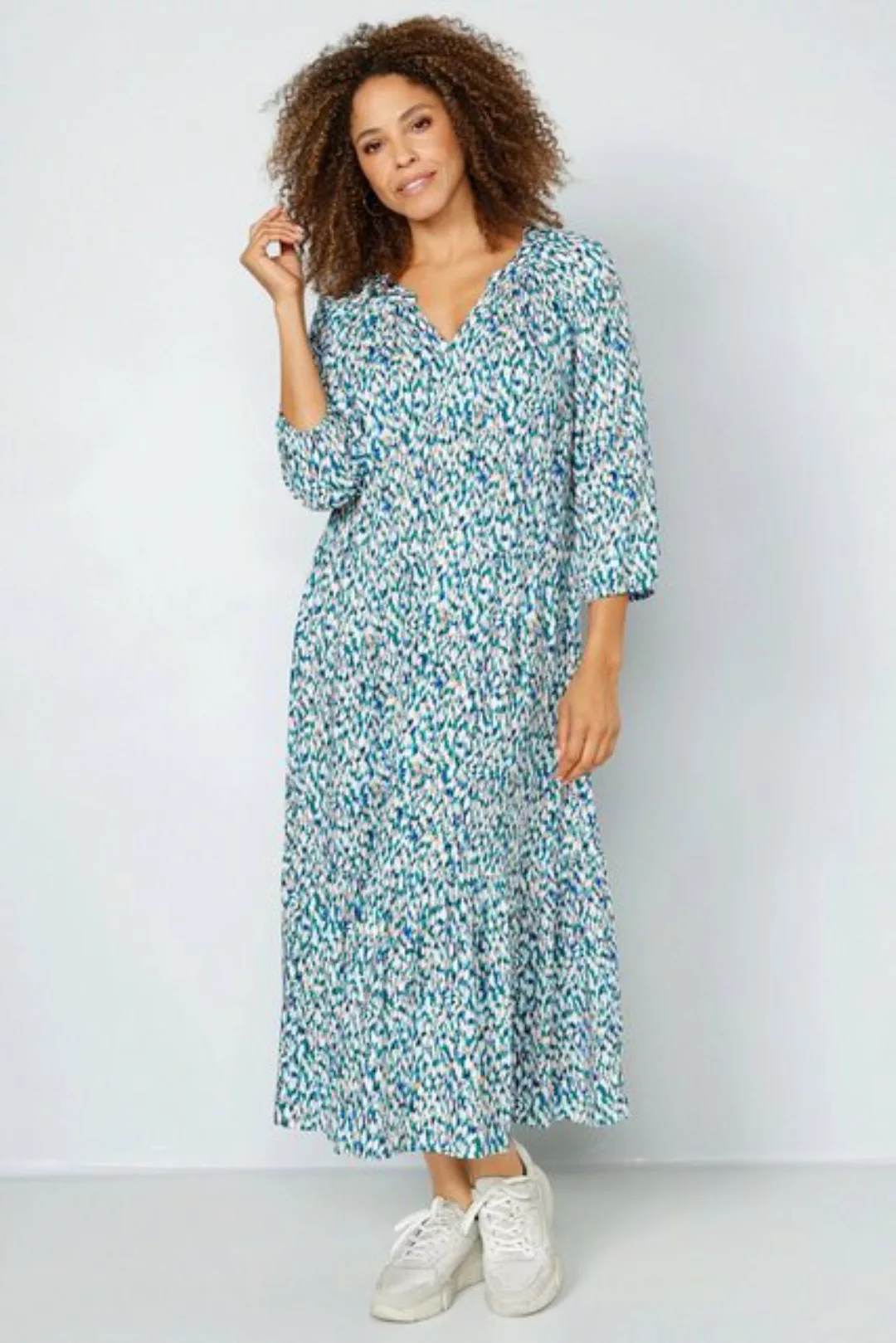 MIAMODA Sommerkleid Kleid Allovermuster Saumvolant günstig online kaufen