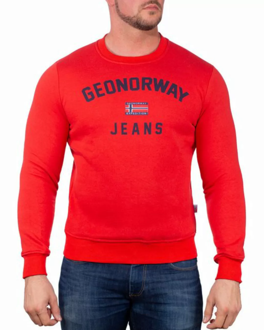 Geo Norway Rundhalspullover Herren Sweatshirt bagassier Red L Elegantes Des günstig online kaufen