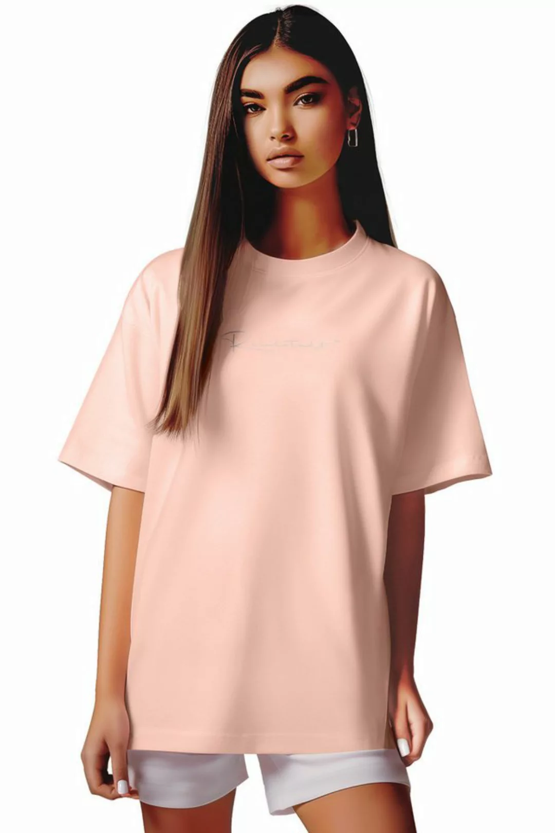 Reichstadt Oversize-Shirt Casual Oversize Shirt 23RSW044 Old Pink XL mit St günstig online kaufen