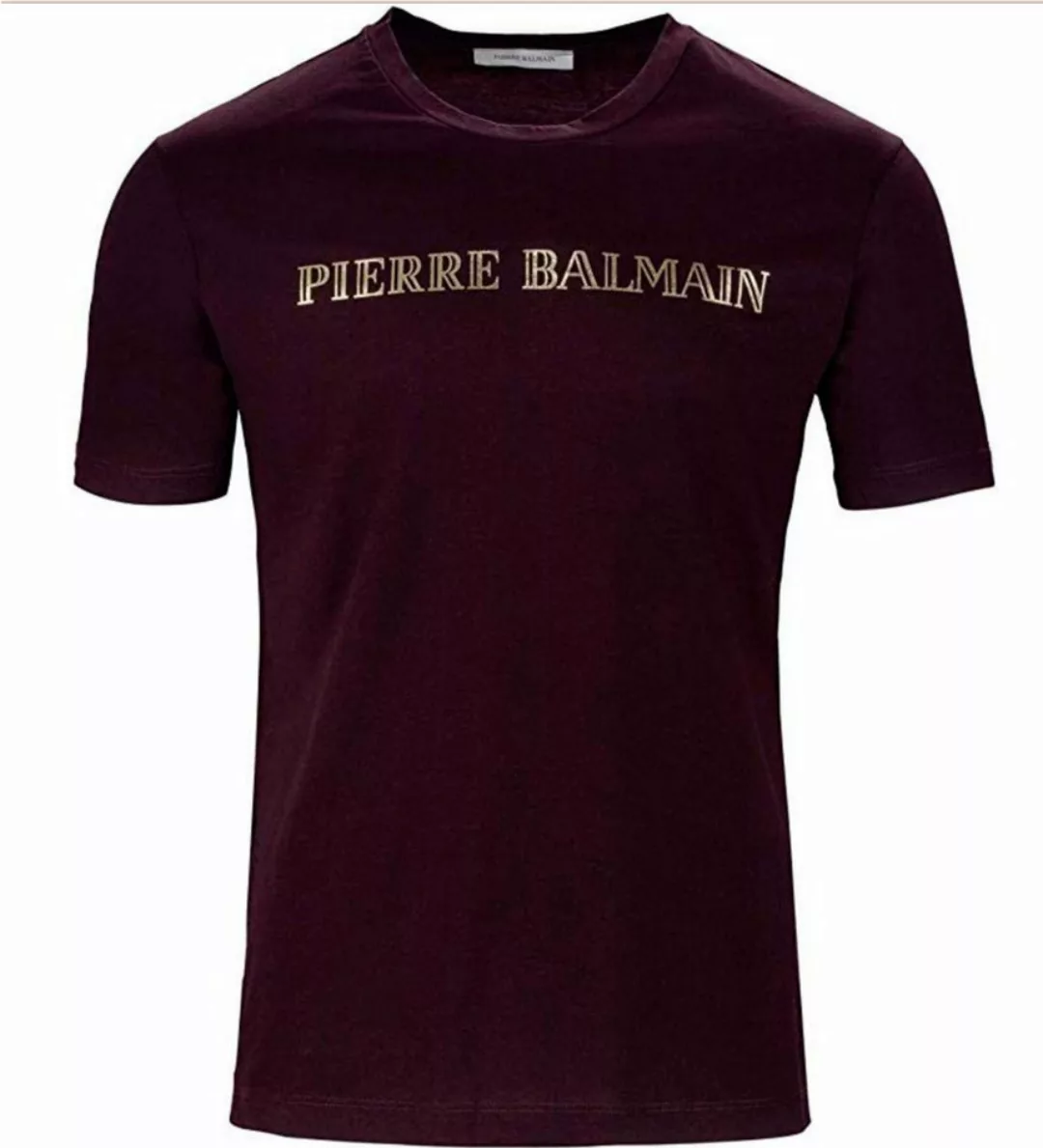 Balmain Paris T-Shirt Pierre Balmain T-shirt Logo Baumwolle Shirt Top Tee günstig online kaufen