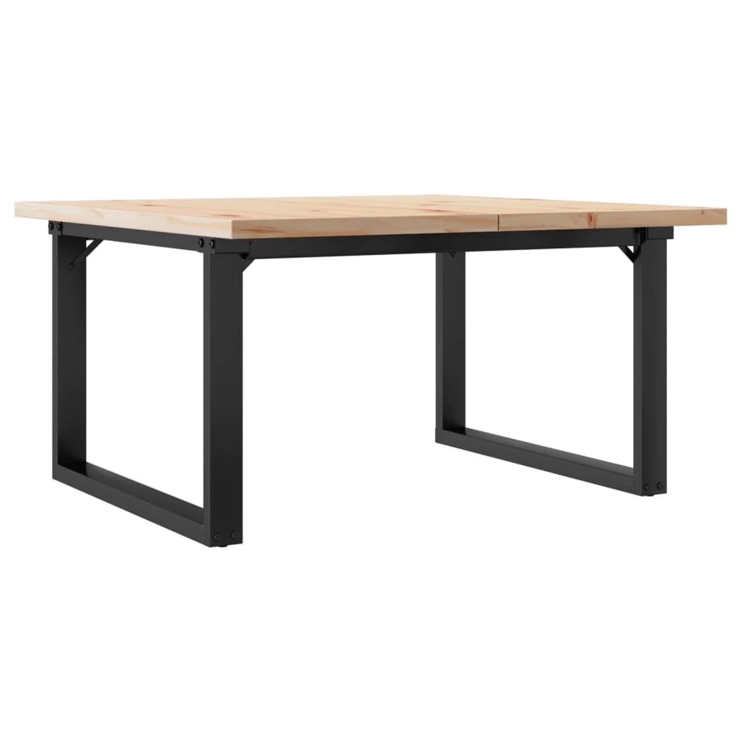 vidaXL Couchtisch O-Gestell 90x90x45,5cm Massivholz Kiefer & Gusseisen günstig online kaufen