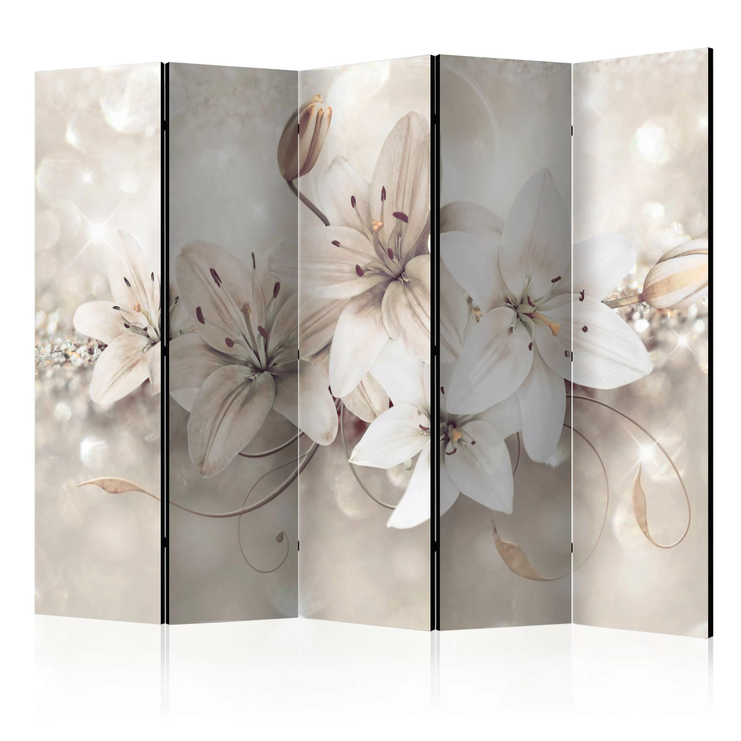 5-teiliges Paravent - Diamond Lilies Ii [room Dividers] günstig online kaufen