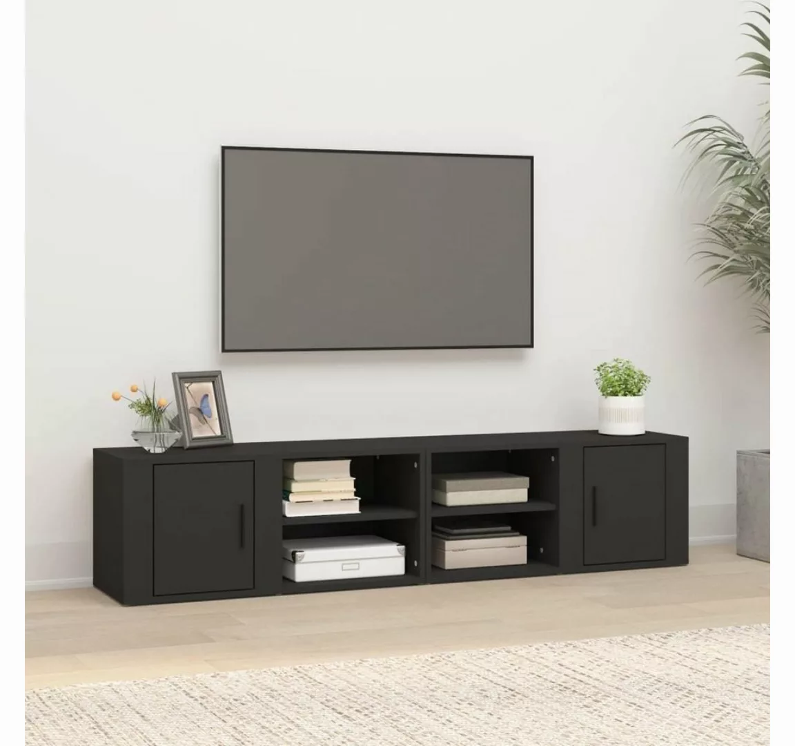 furnicato TV-Schrank TV-Schränke 2 Stk. Schwarz 80x31,5x36 cm Holzwerkstoff günstig online kaufen