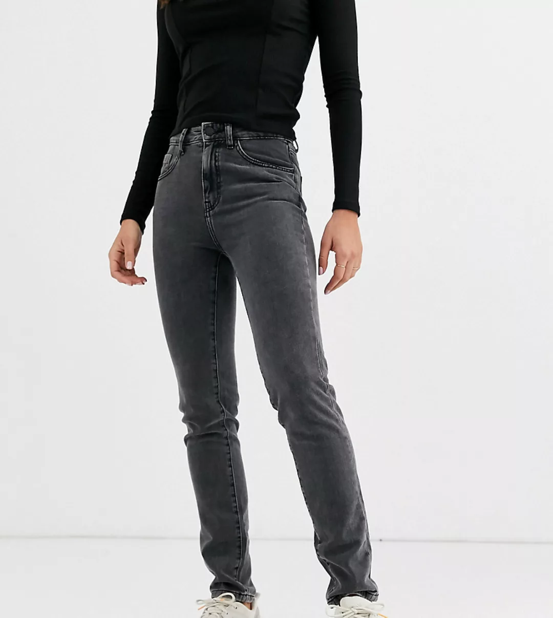 Noisy May Tall – Jeans mit geradem Bein in verwaschenem Schwarz günstig online kaufen