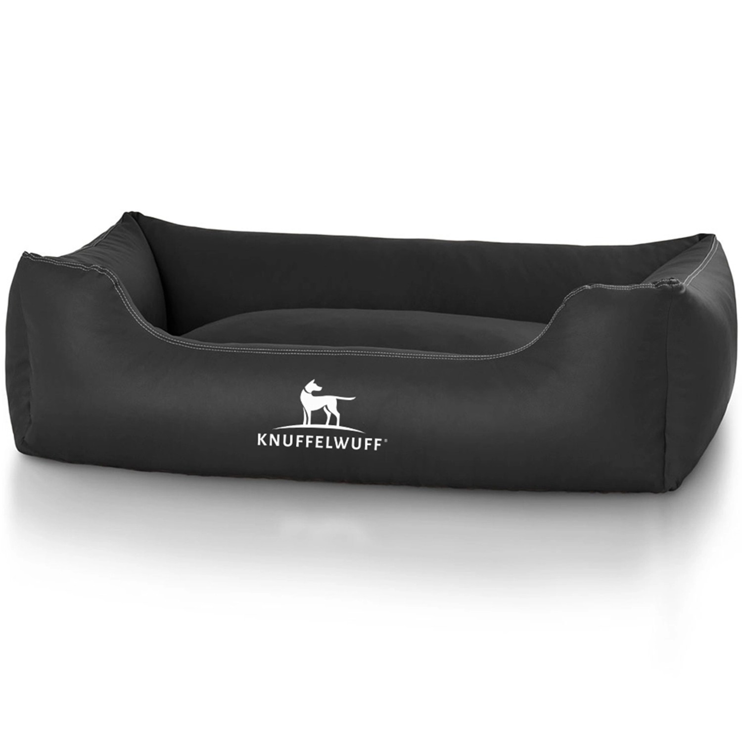 Knuffelwuff Hundebett Sidney Kunstleder M-L 85 x 63cm Schwarz günstig online kaufen