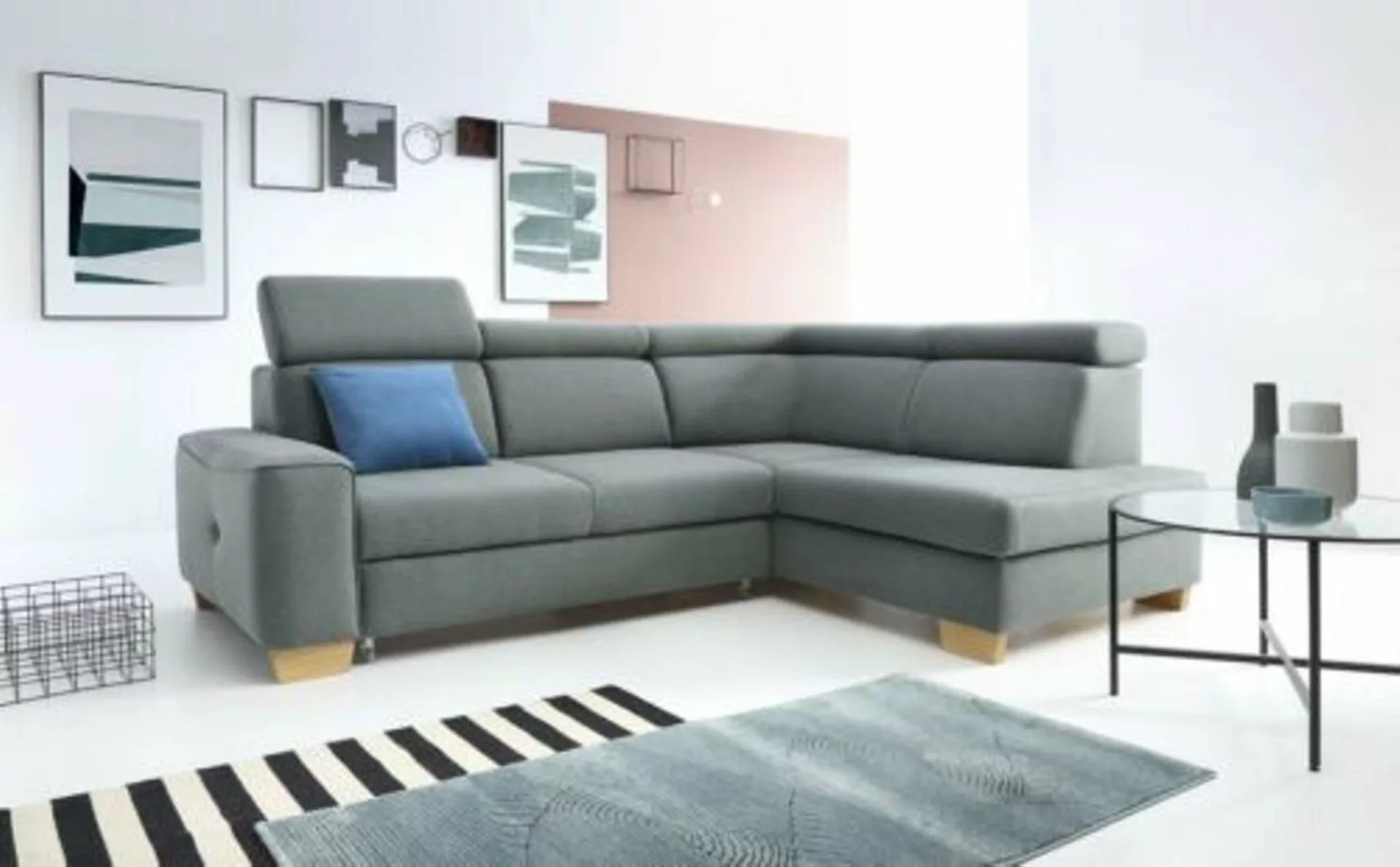 JVmoebel Ecksofa Modernes Ecksofa Stoffpolsterung Schlafsofa Sofa Bestellun günstig online kaufen