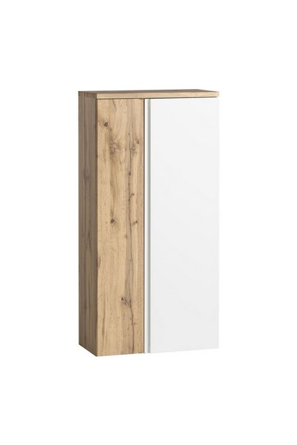 HELD MÖBEL Midischrank in weiß, Wotaneiche, MDF - 65x130x35cm (BxHxT) günstig online kaufen