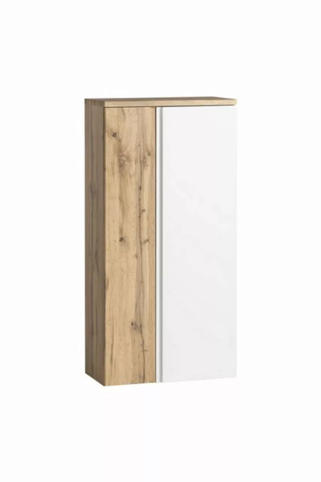 HELD MÖBEL Midischrank in weiß, Wotaneiche, MDF - 65x130x35cm (BxHxT) günstig online kaufen