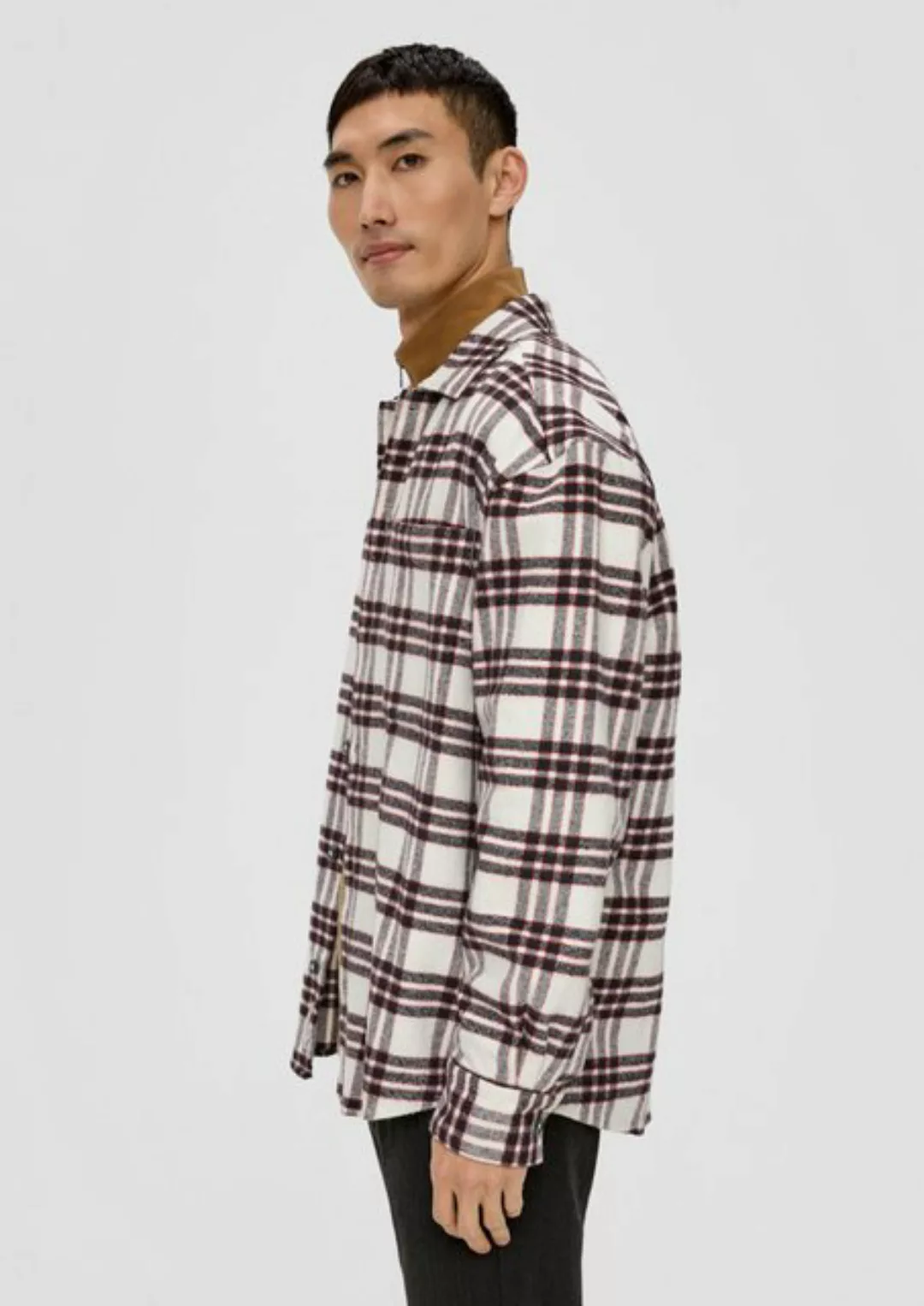 s.Oliver Langarmhemd Relaxed: Overshirt aus Baumwolle Tape günstig online kaufen