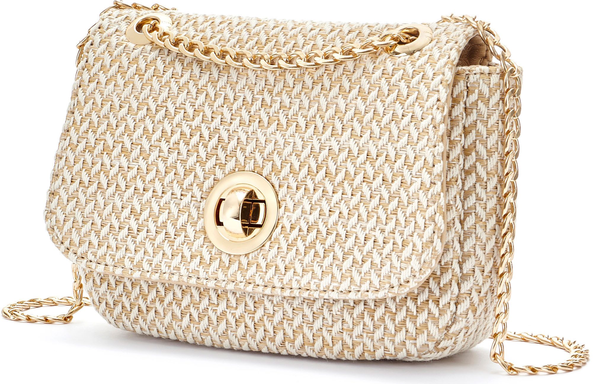 Vivance Umhängetasche Minibag, Handtasche, Henkeltasche, Bast-Optik, günstig online kaufen