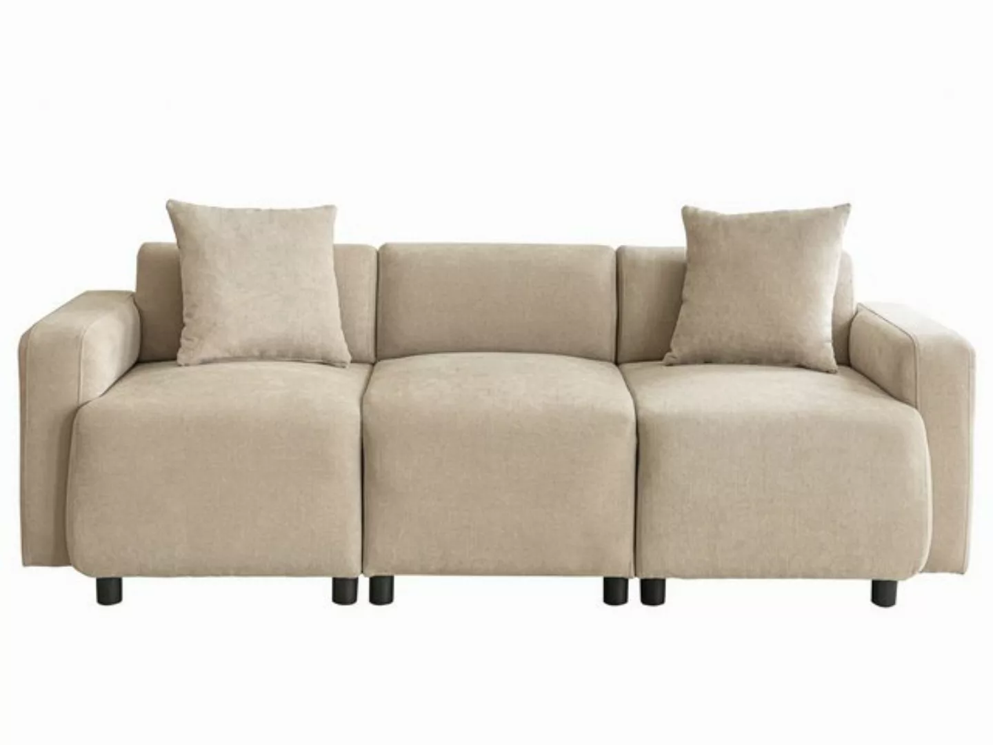 SeedWave Sofa 3-Sitzer großes Sofa, Chenille-Stoff Polstersofa mit Wurfkiss günstig online kaufen