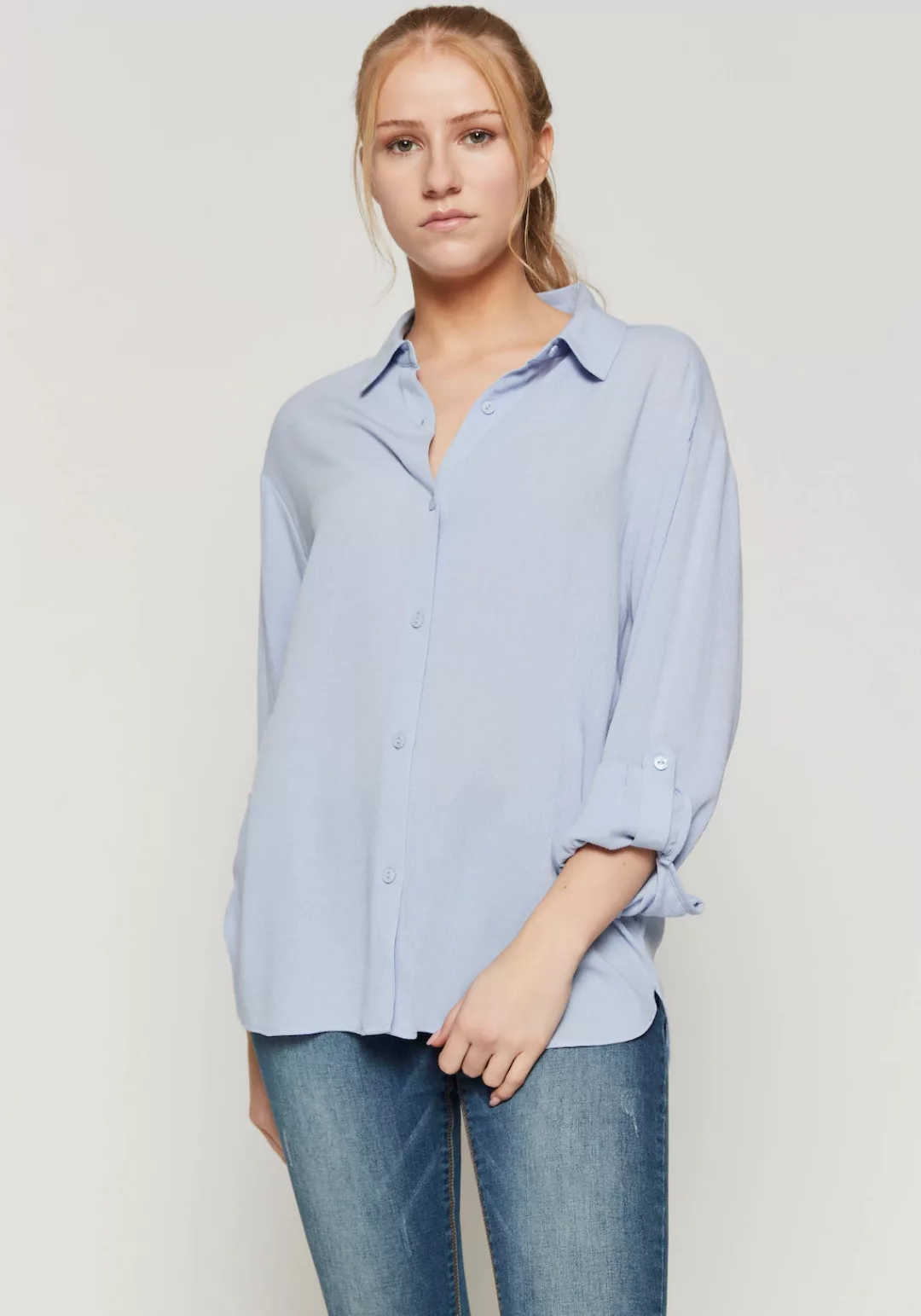 HaILY’S Blusenshirt Bluse Stilvolles Halbarm Krempelfunktion Hemd 6891 in B günstig online kaufen